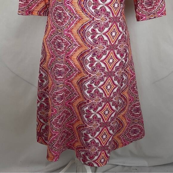 Prana Red & Orange Print Wrap Bodice GorpCore Athletic Dress NWOT Size M - Picture 4 of 15